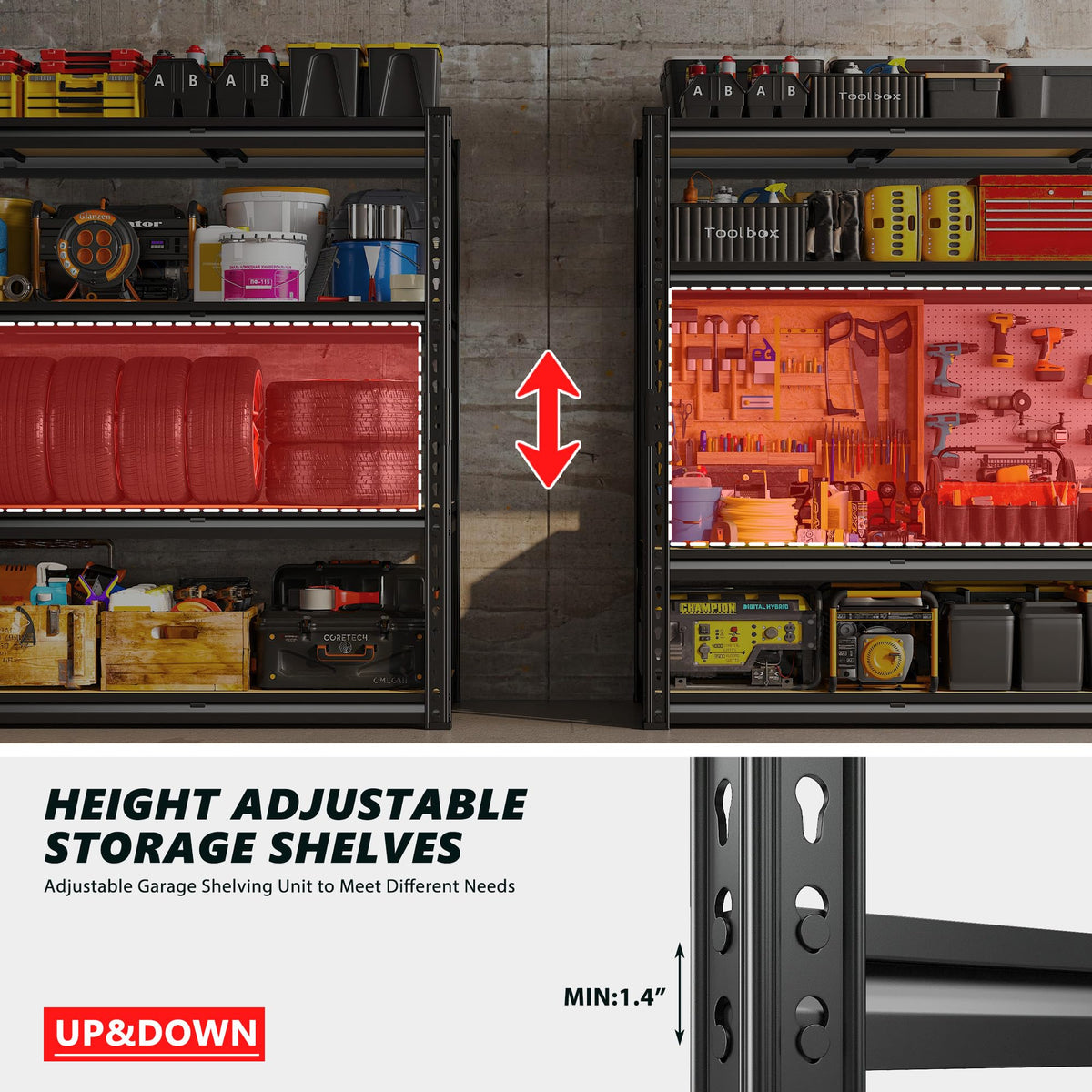 48" W Garage Shelving Heavy Duty