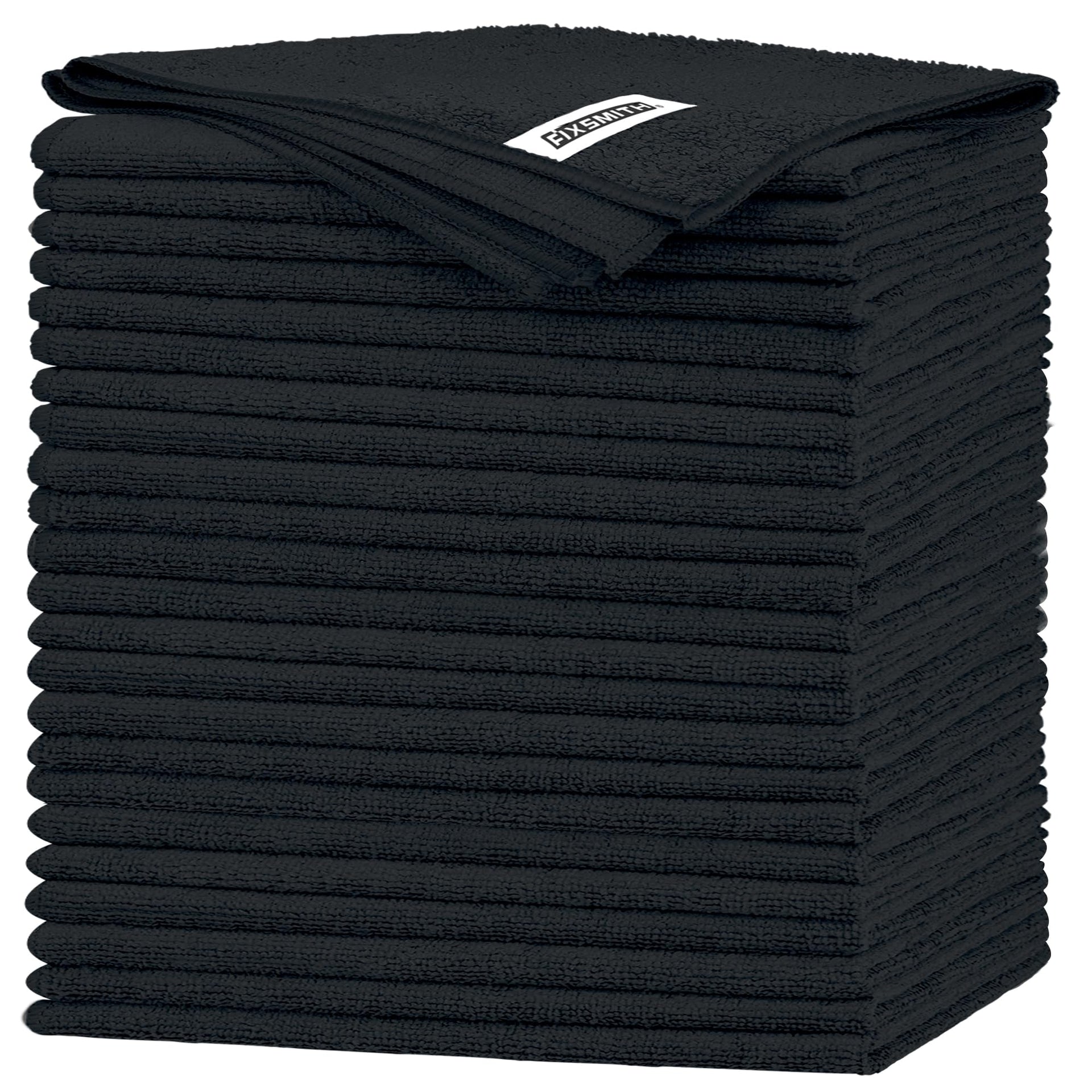Black Microfiber Cleaning Cloth (24 Count)