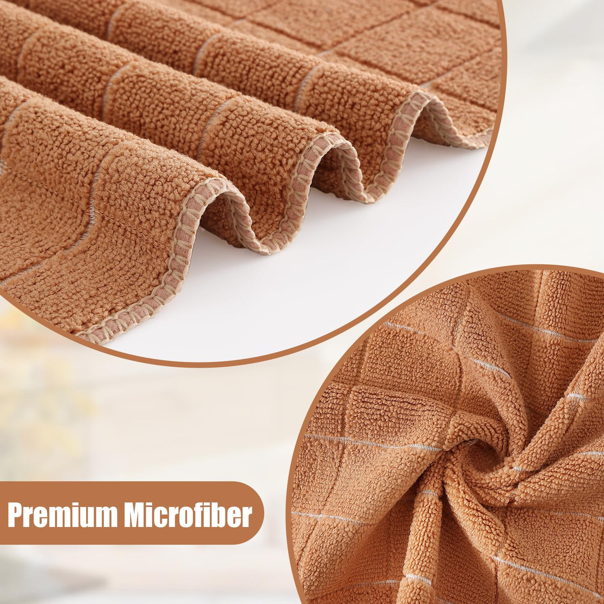 Microfiber Kitchen Towels and Dishcloths Sets (12 Count)