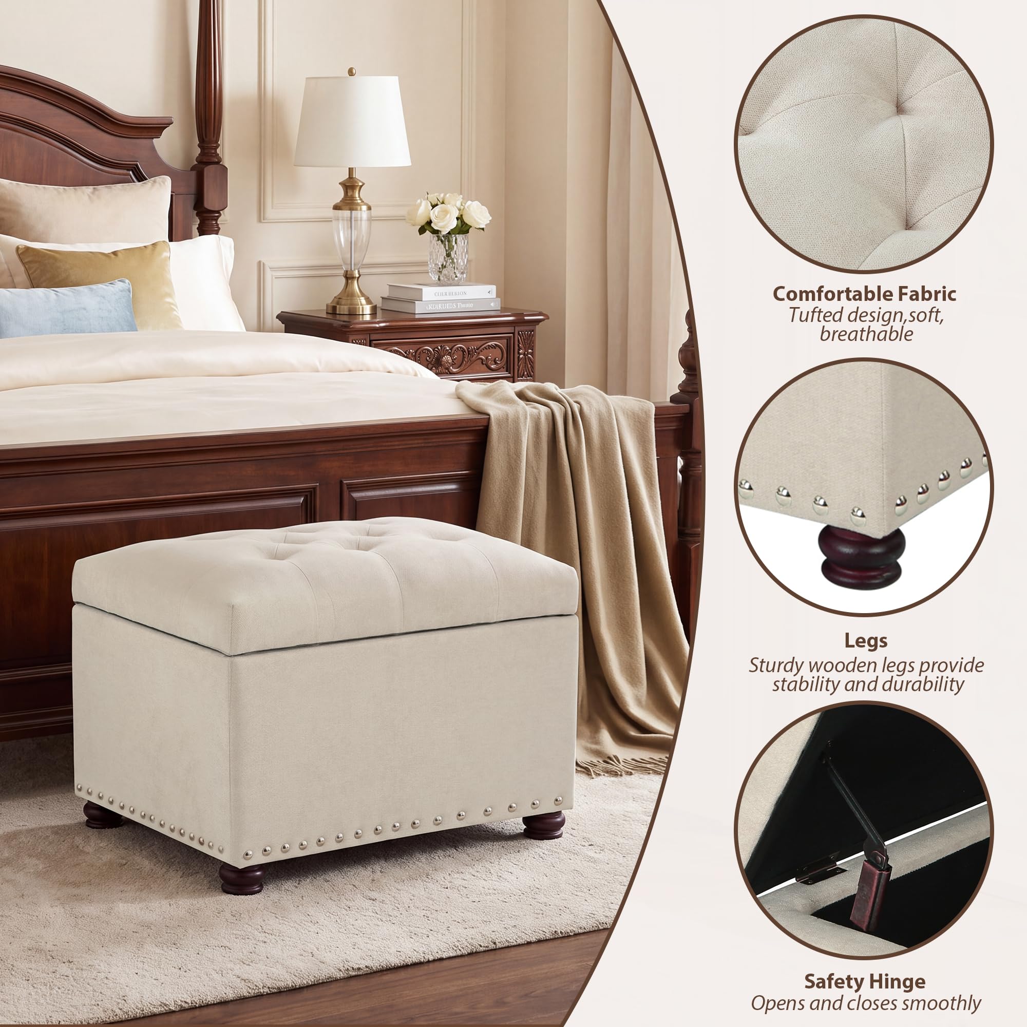 24" Ottoman with Storage
