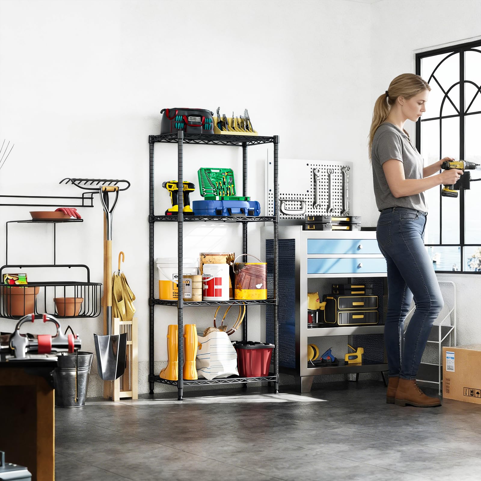 4 Tier Metal Shelf Rack