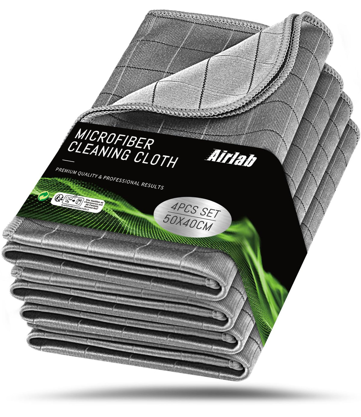 Microfiber Towels Cars Wash Drying Cleaning Cloth (4 Count)