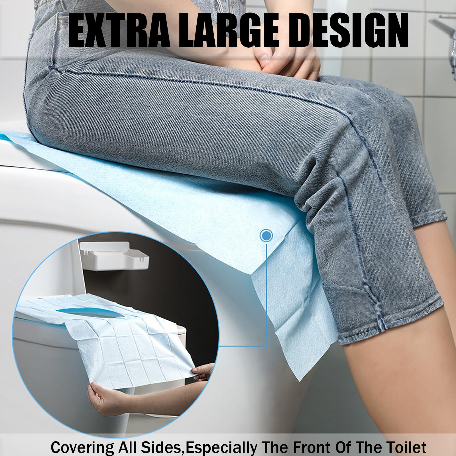 50 Pack Toilet Seat Covers Disposable 16x24 Inch XL