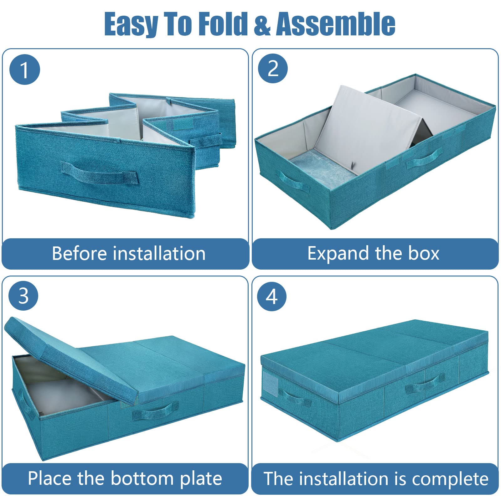 2Pack Large Underbed Storage Containers Bin with Lids
