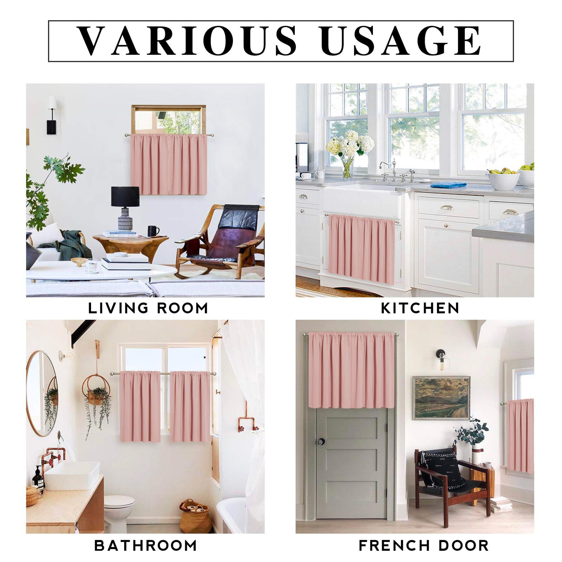Blackout Curtains for Bedroom Living Room Nursery 63 inches Long (2 Count)