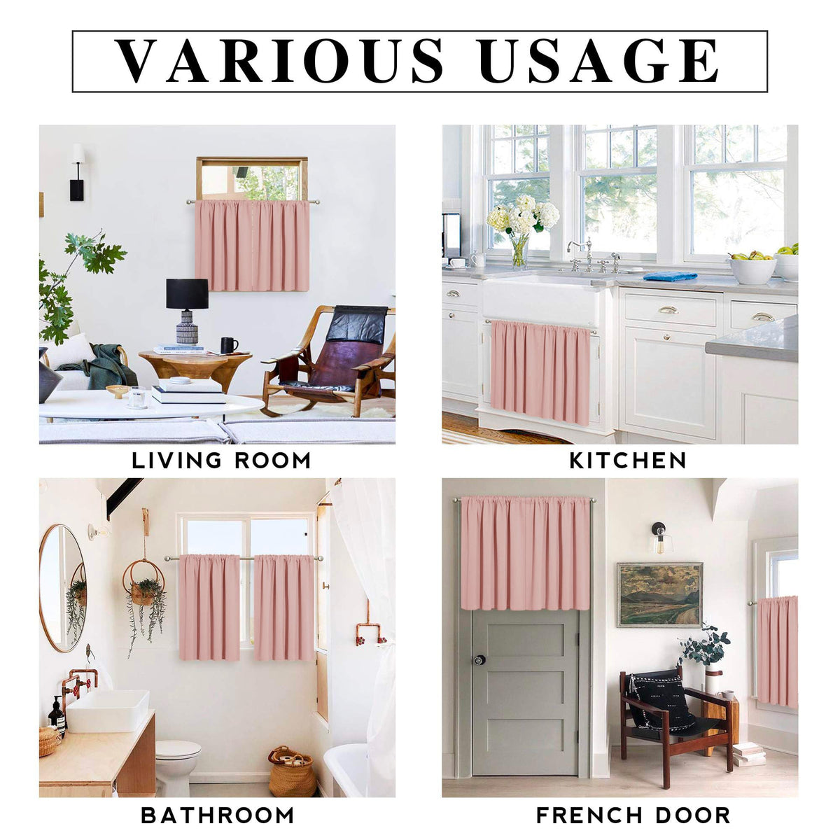 54 inch Blackout Curtains for Living Room Bedroom (2 Count)