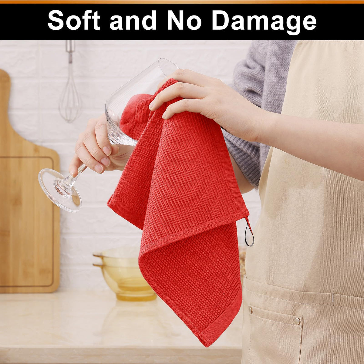 100% Cotton Waffle Weave Dish Cloths (6 Count)