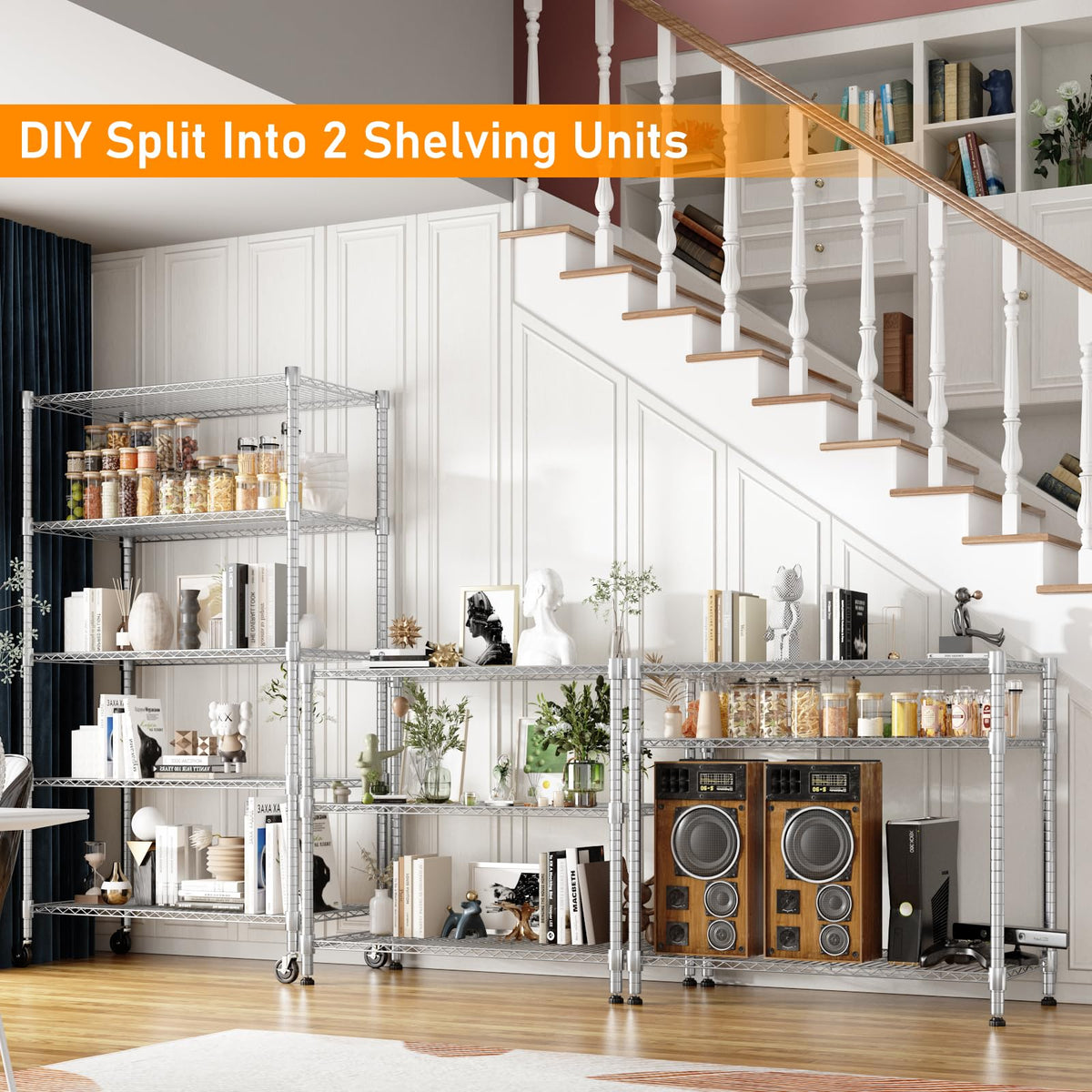 5 Tier Heavy Duty Steel Wire Rack Storage Shelving