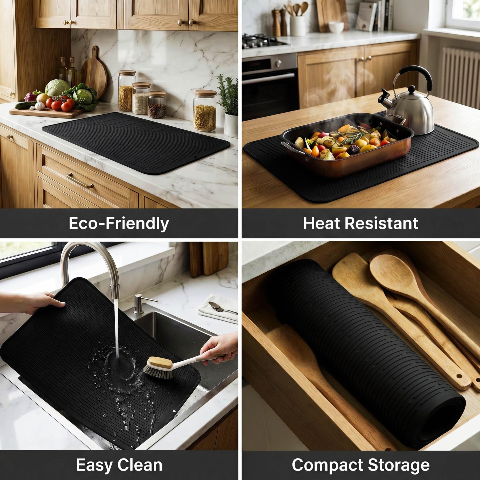 Silicone Dish Drying Mat for Multiple Usage
