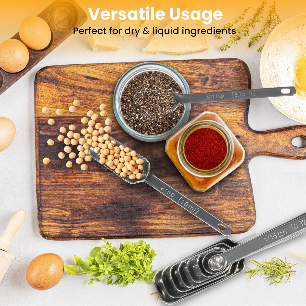 Stainless Steel Measuring Spoons Set of 6 (6 Count)