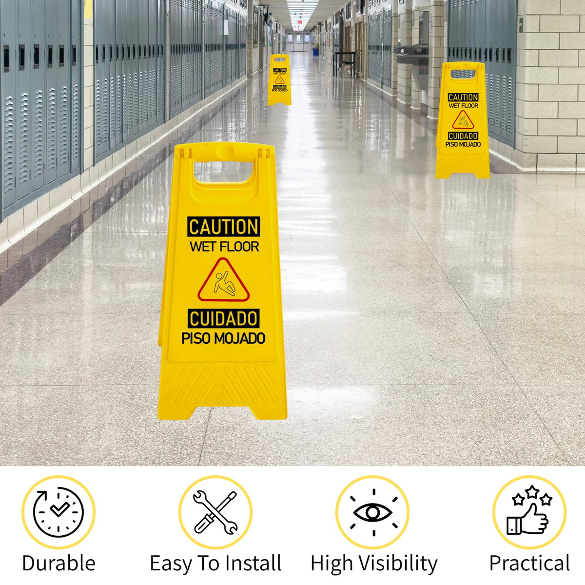 12 Pack A Frame Caution Wet Floor Safety Signs