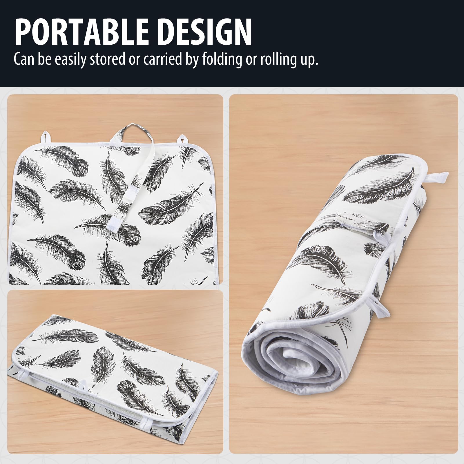 Ironing Mat Portable Ironing Pad 39.4 x 18.9 inch Table Top Iron Board 5 in 1 Travel Iron Blanket for Washer