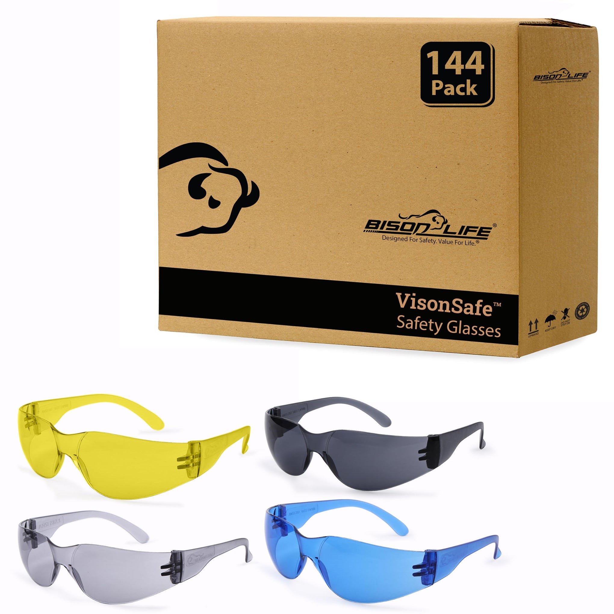 Full Color Protective Safety Glasses (12 Count)