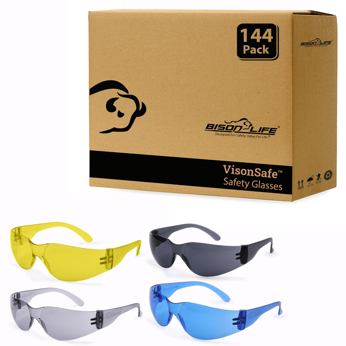 Full Color Protective Safety Glasses (144 Count)