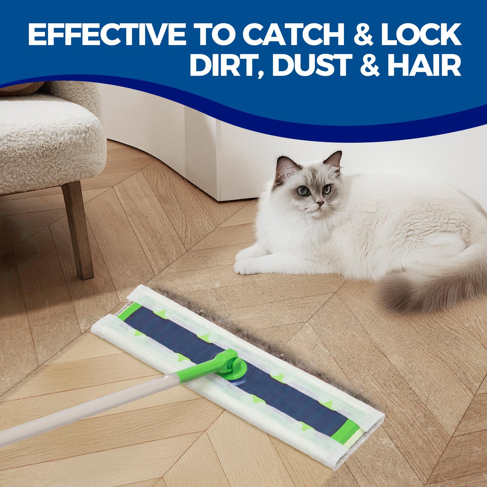 XL Dry Mop Refills Dust Sweeping Cloths Disposable Mop Pads for XL Sweeper X Large Floor Cleaning Mop Refills (40 Count)