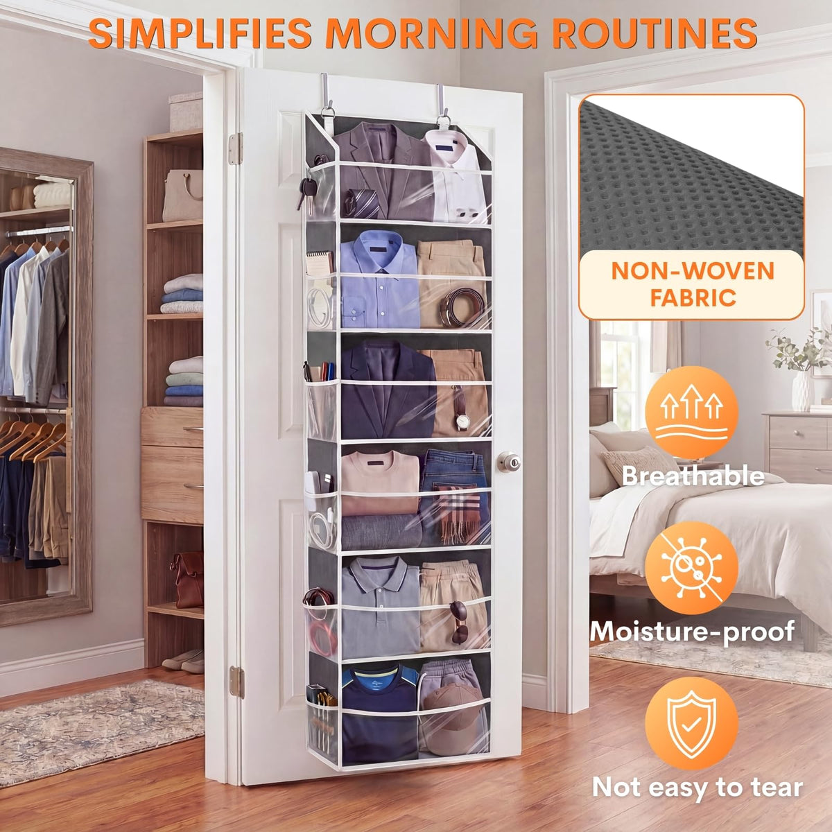Over Door Organizer with 6 Large Pockets