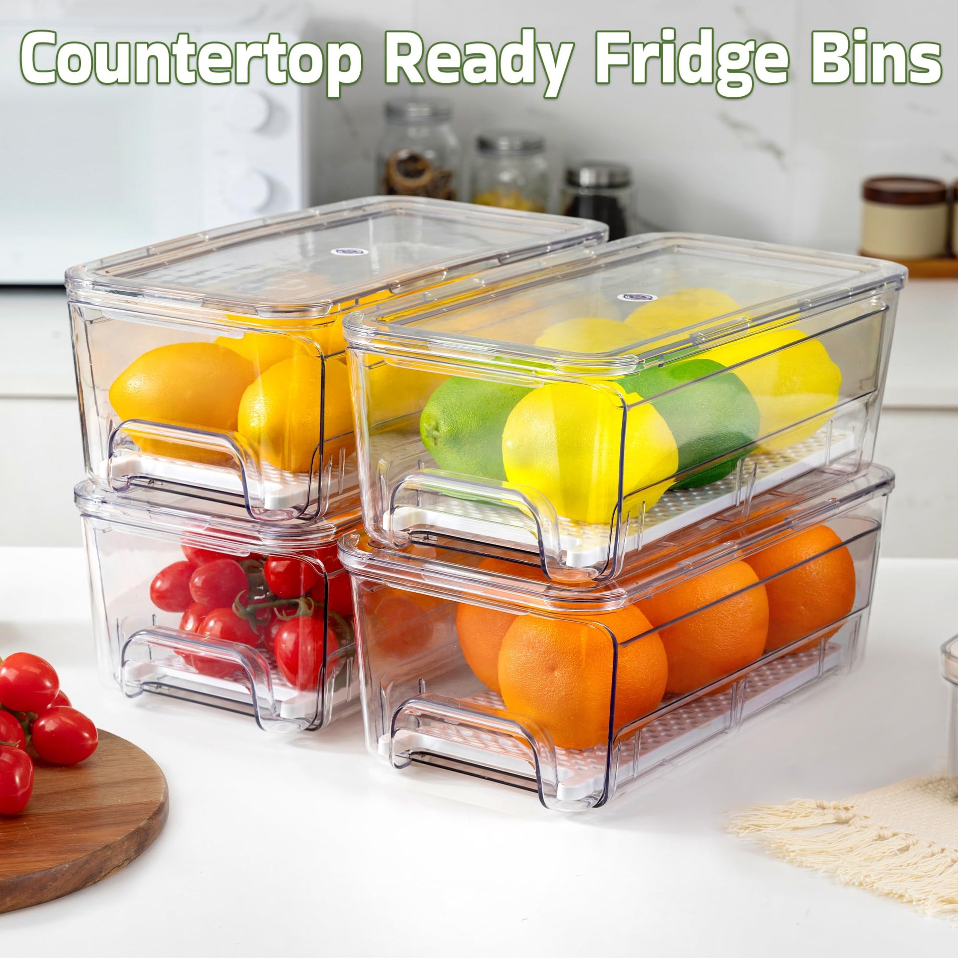 Large Fridge Organizer Drawers (4 Count)