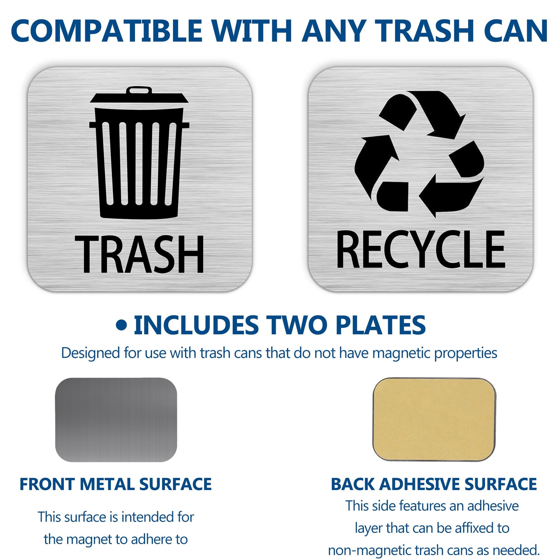 Recycle and Trash Magnets Sticker for Recycling Bins and Kitchen Cans