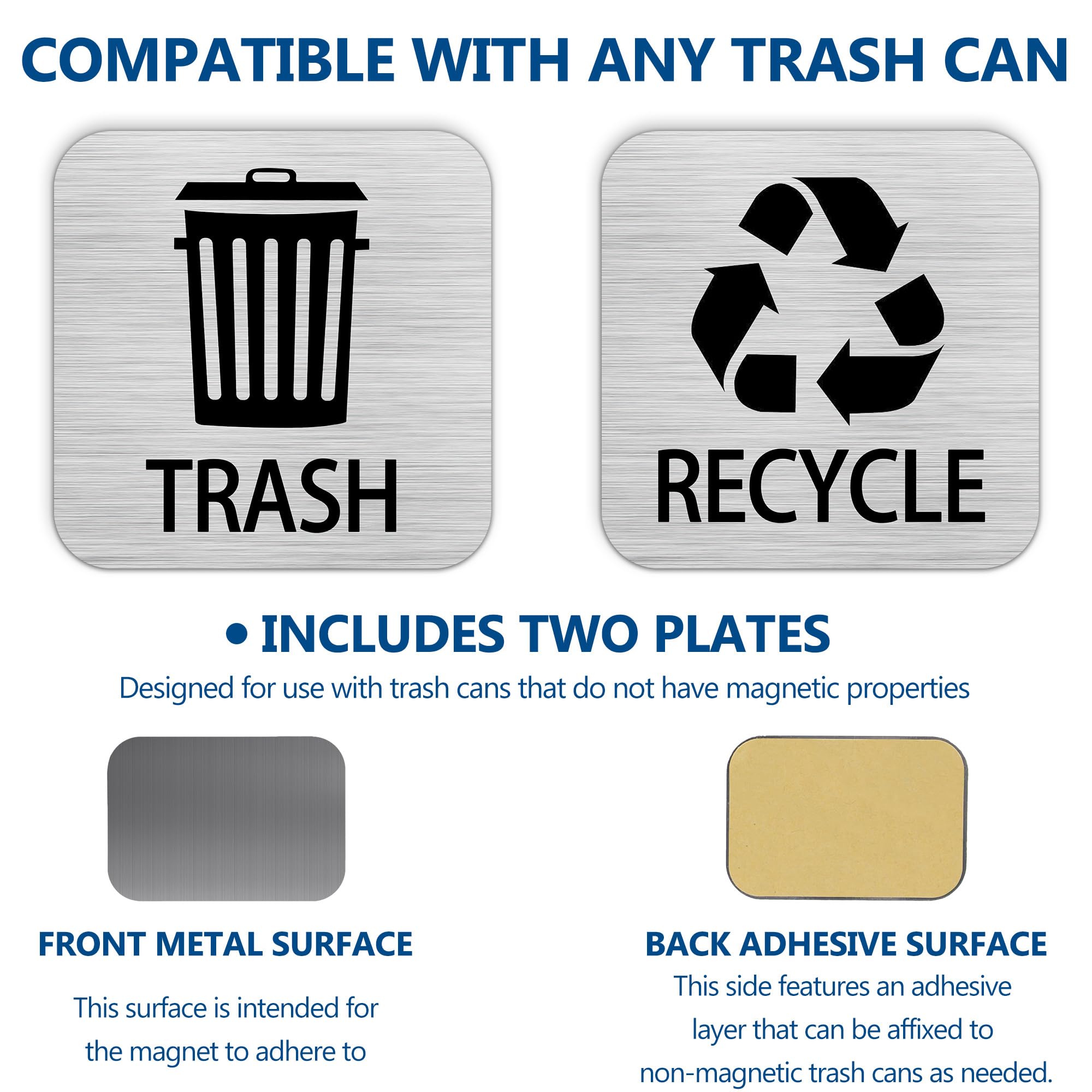 Recycle and Trash Magnets Sticker for Recycling Bins and Kitchen Cans