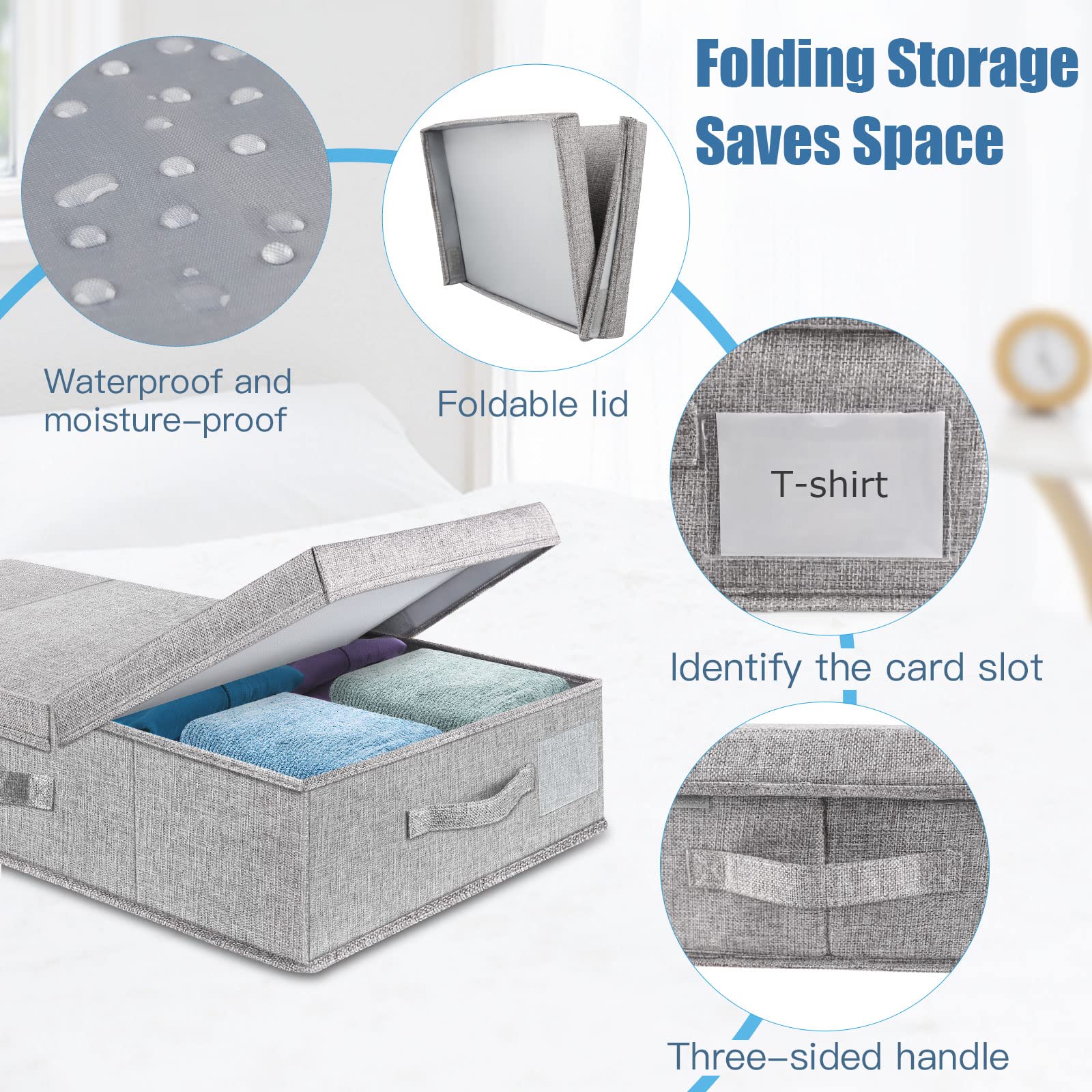 2Pack Large Underbed Storage Containers Bin with Lids