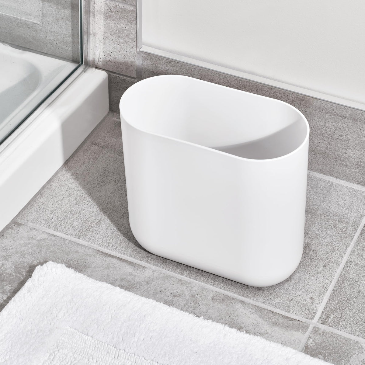 Small Slim Plastic Bathroom Trash Can