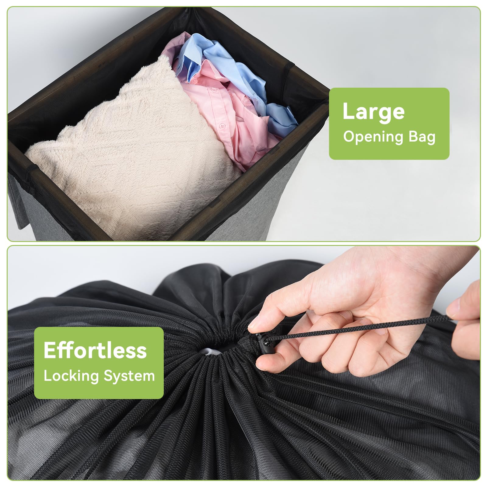 Ex Large Mesh Laundry Bags 36x43 Inch Drawstring Laundry Bag 2 Pack Dirty Clothes Mesh Net Bag Heavy Duty Travel Storage Organize Bag for Hotel Beach