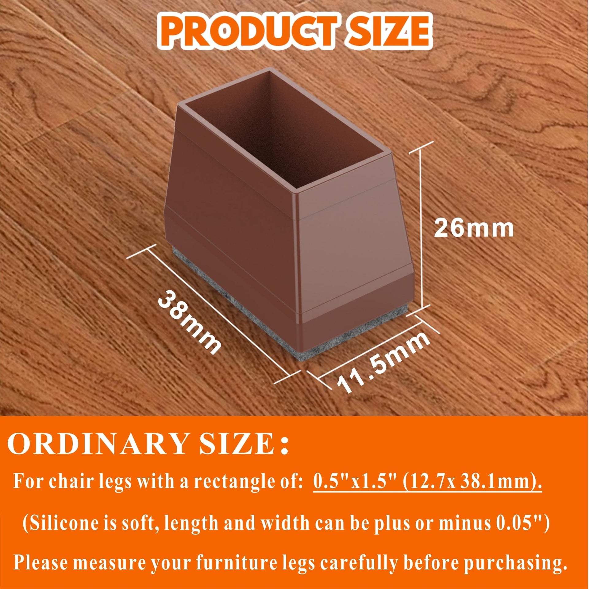 Rectangle Chair Leg Protectors for Hardwood Floors (16 Count)