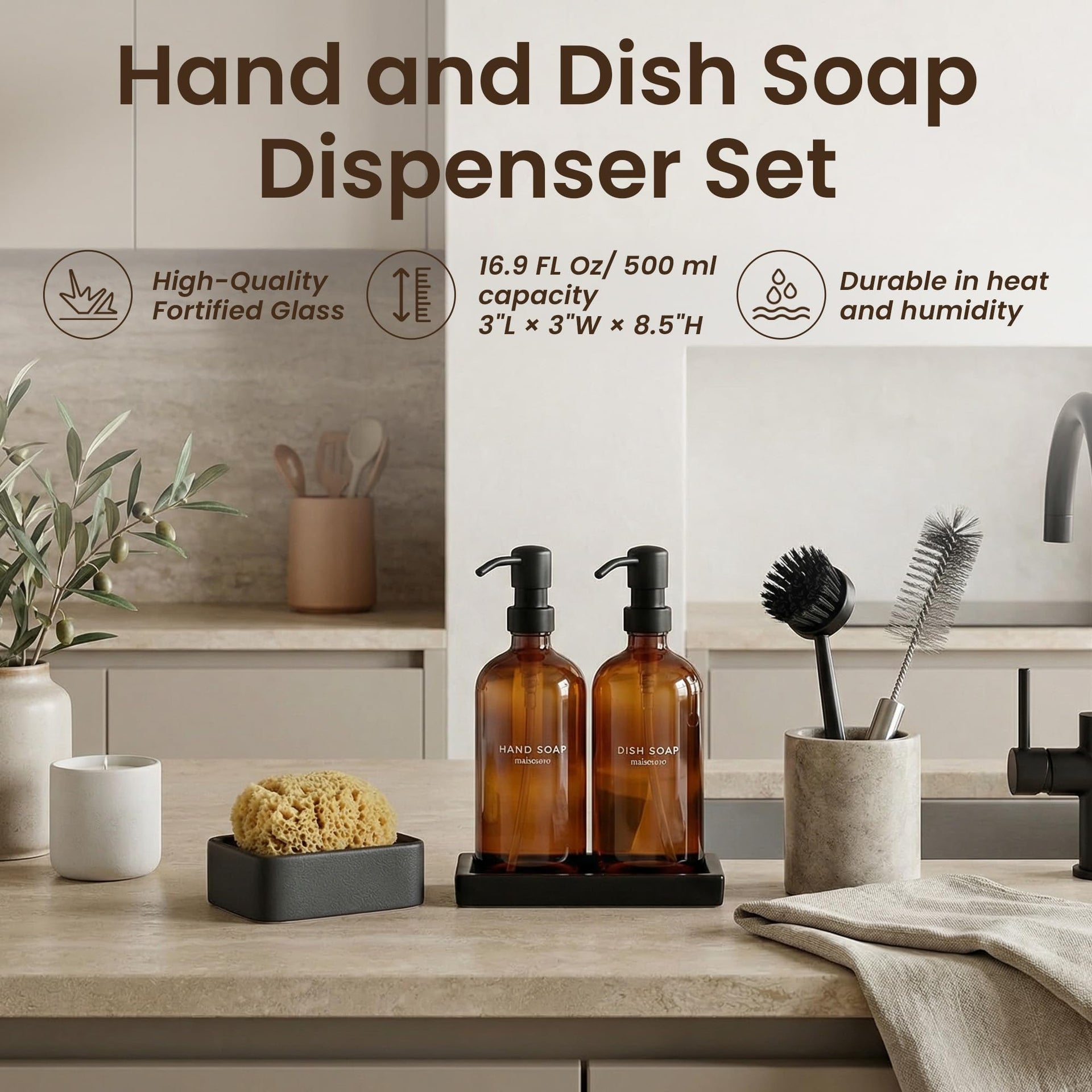 Kitchen Soap Dispenser Set (3 Count)