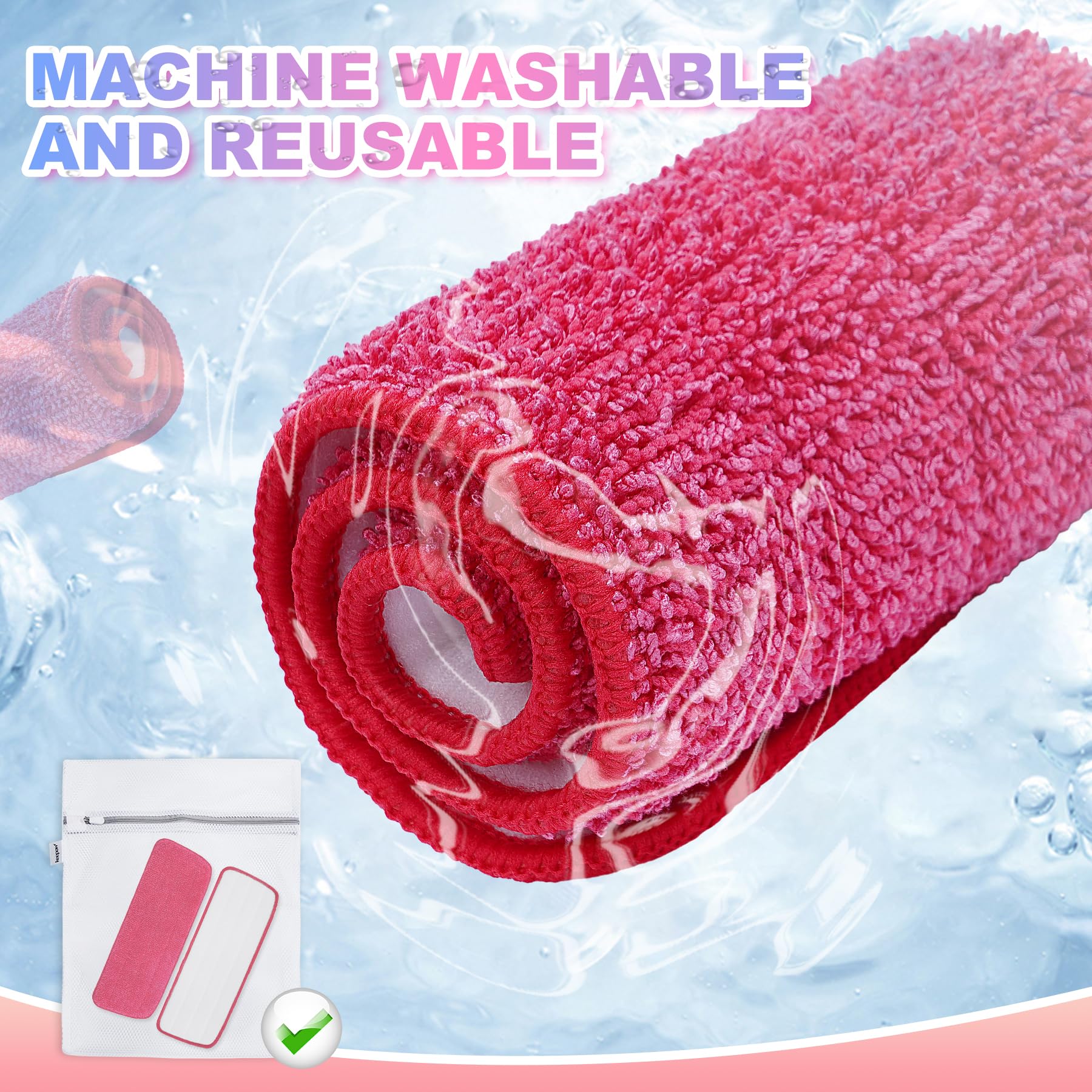 Replacement Microfiber Mop Pads Compatible with Rubbermaid Reveal Spray Mop (4 Count)