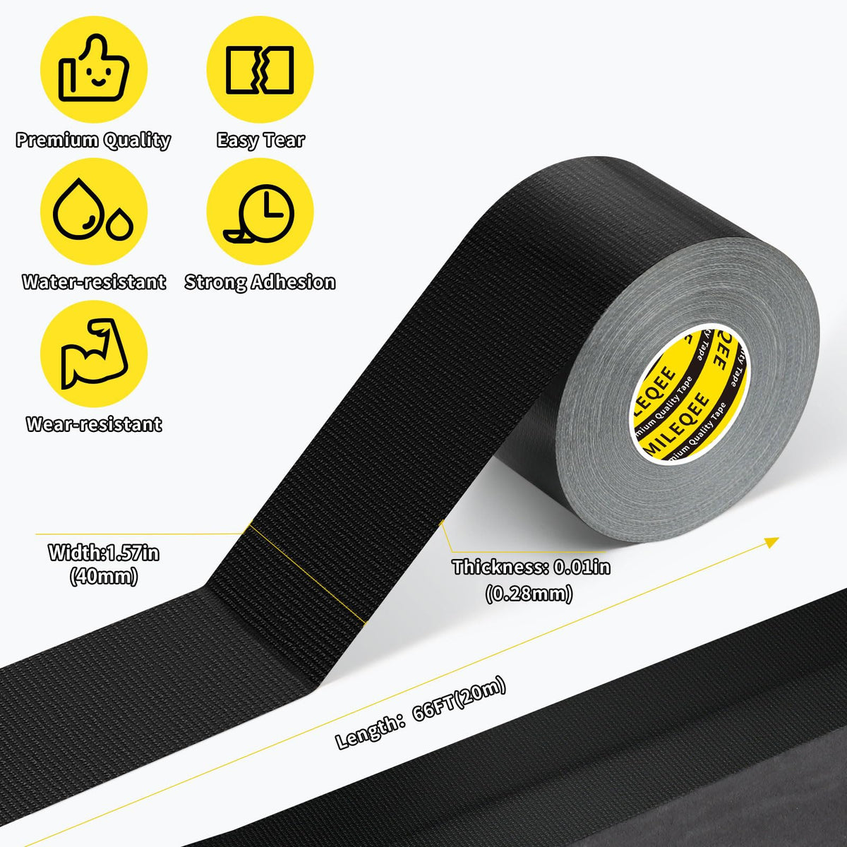 Duct Tape Heavy Duty Single Sided1 Pack x 1.57″x 66 FT