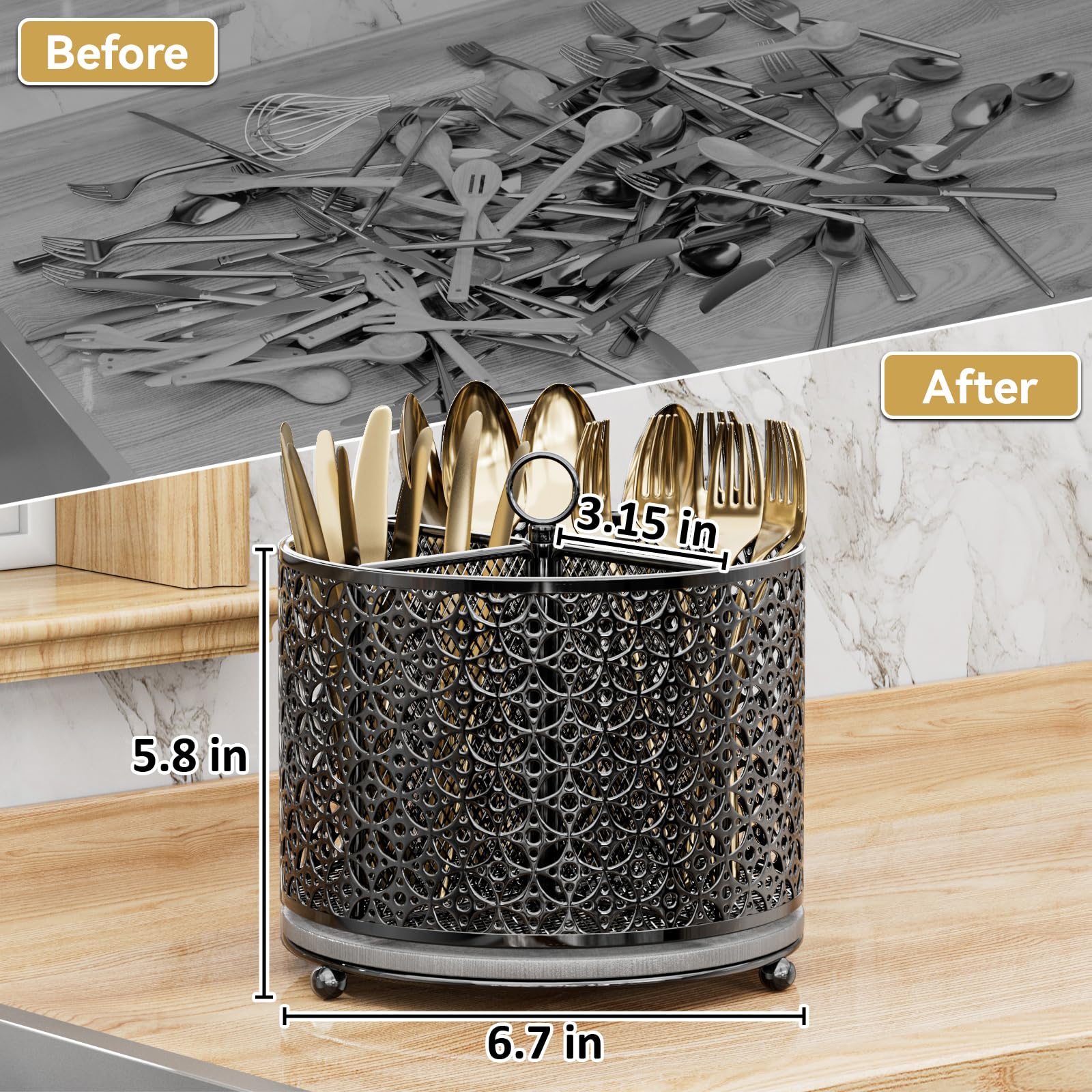360° Rotating Kitchen Utensil Holder
