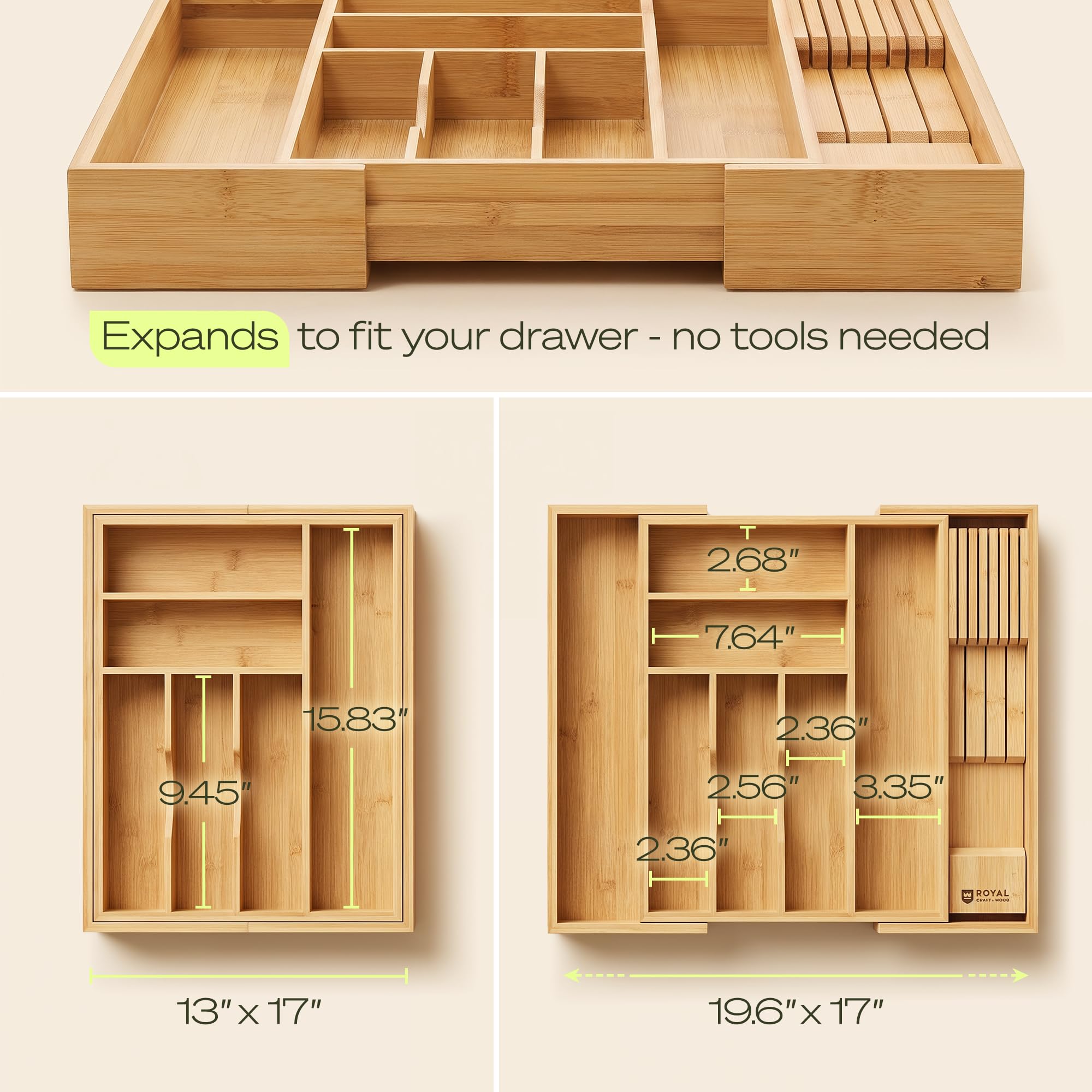 Drawer Organizer for Kitchen Organization