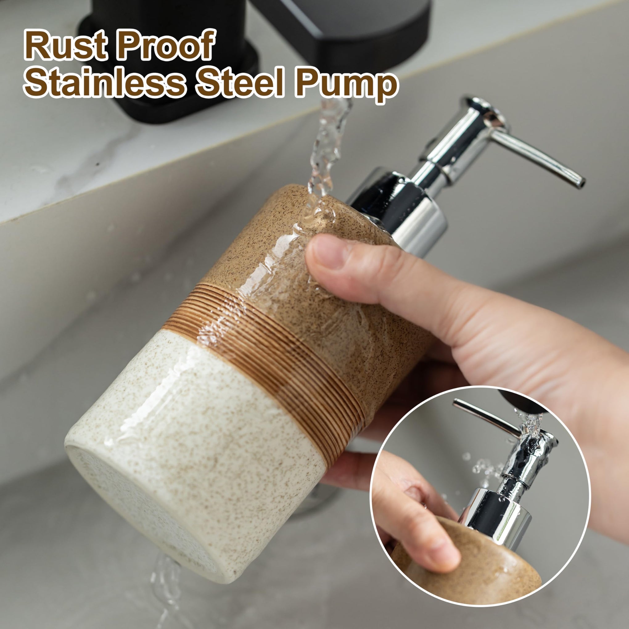 Ceramic Soap Dispenser Set for Hand Soap