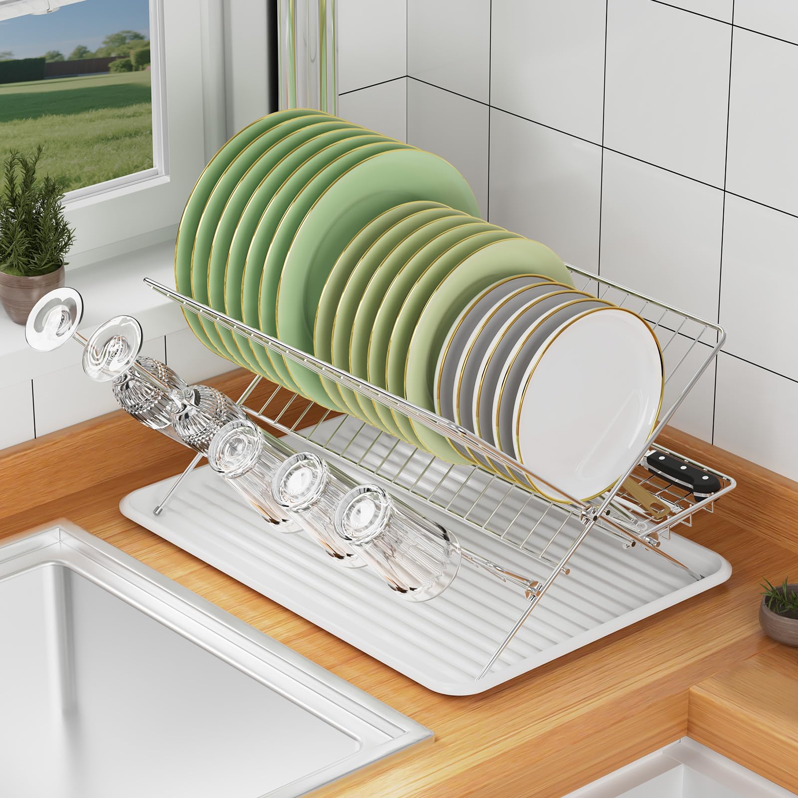 Dish Rack with Drip Tray