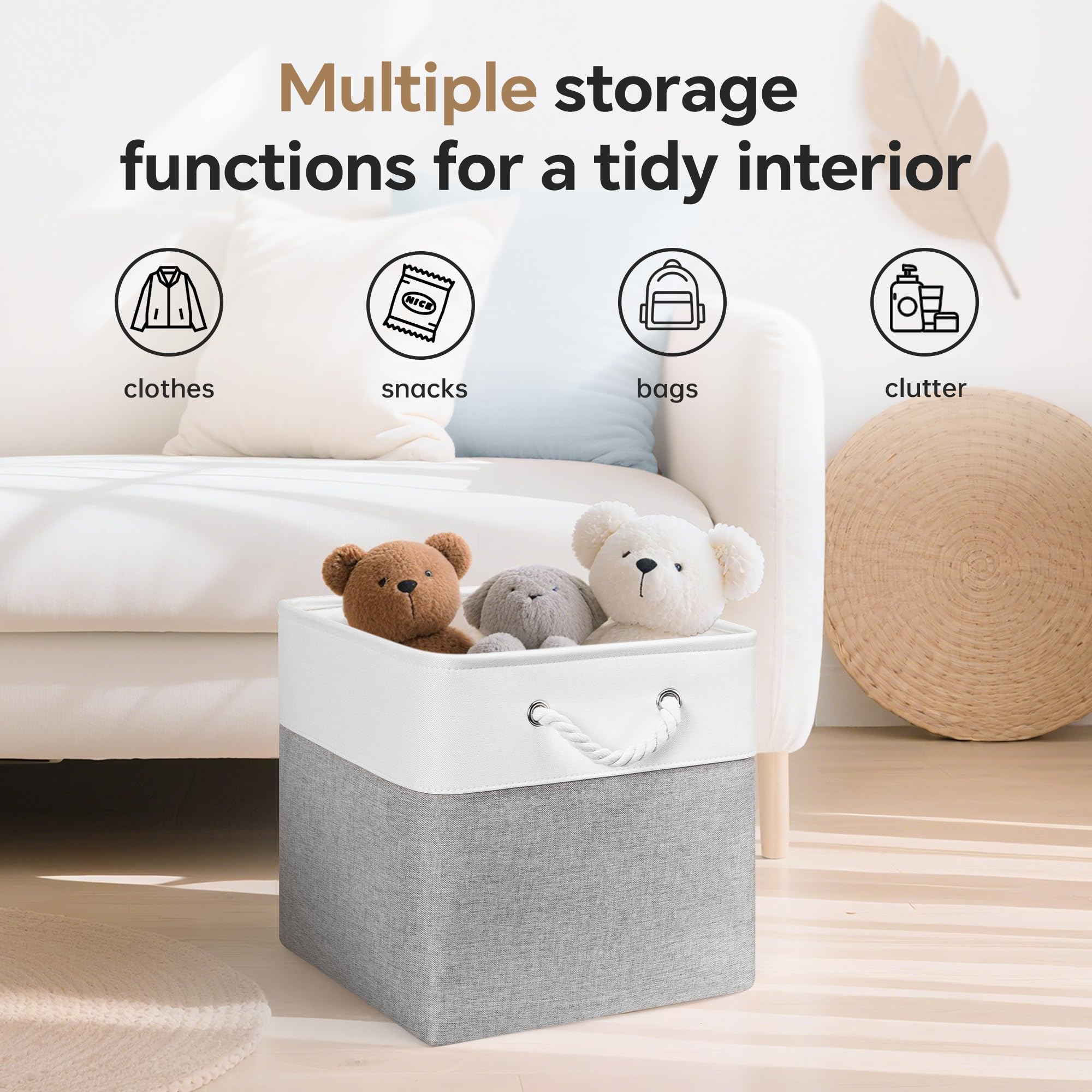 13x13x13 Inch Storage Cube Bins Foldable Organizer Baskets 6 Pack (6 Count)