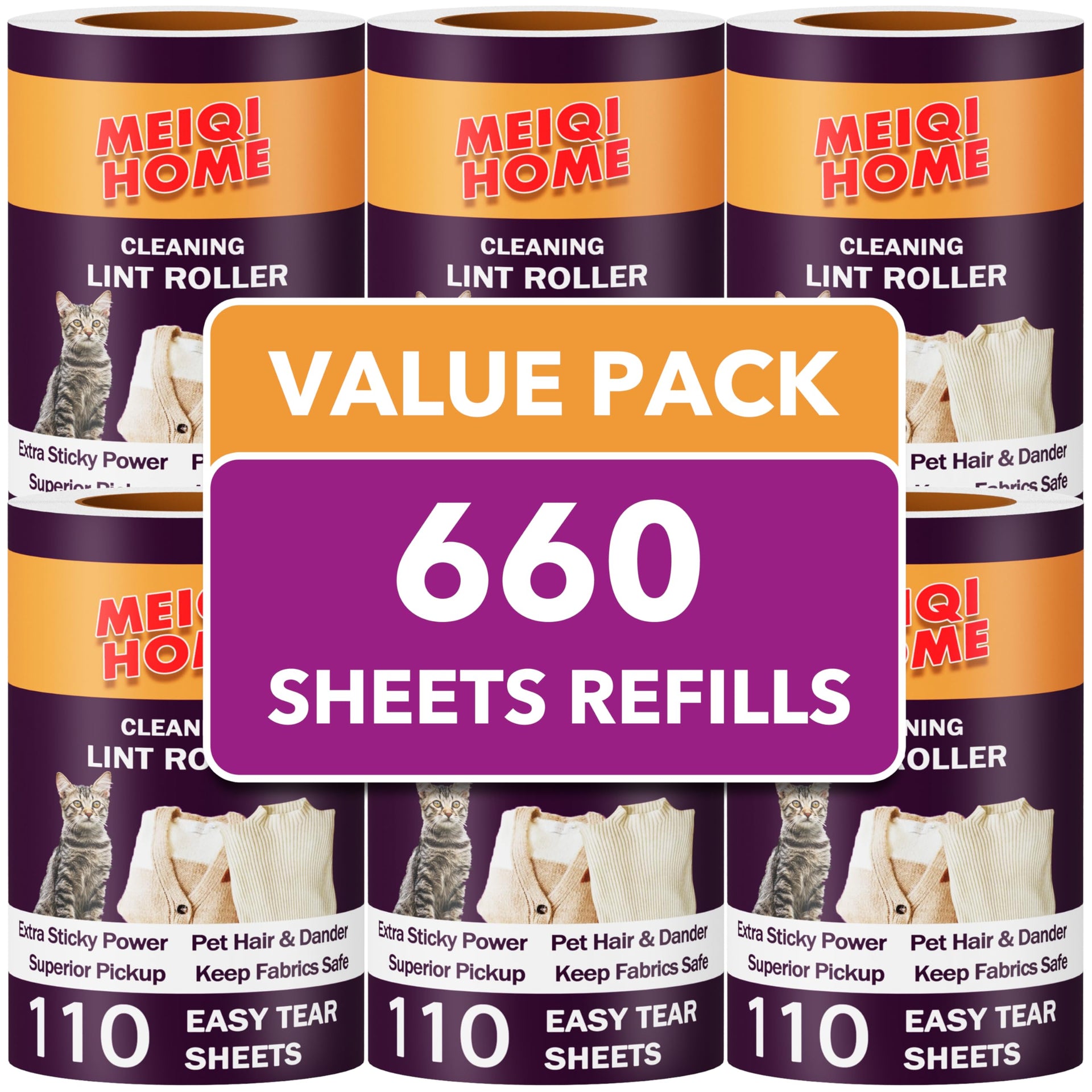 Extra Sticky Lint Roller Refills Only (660 Count)