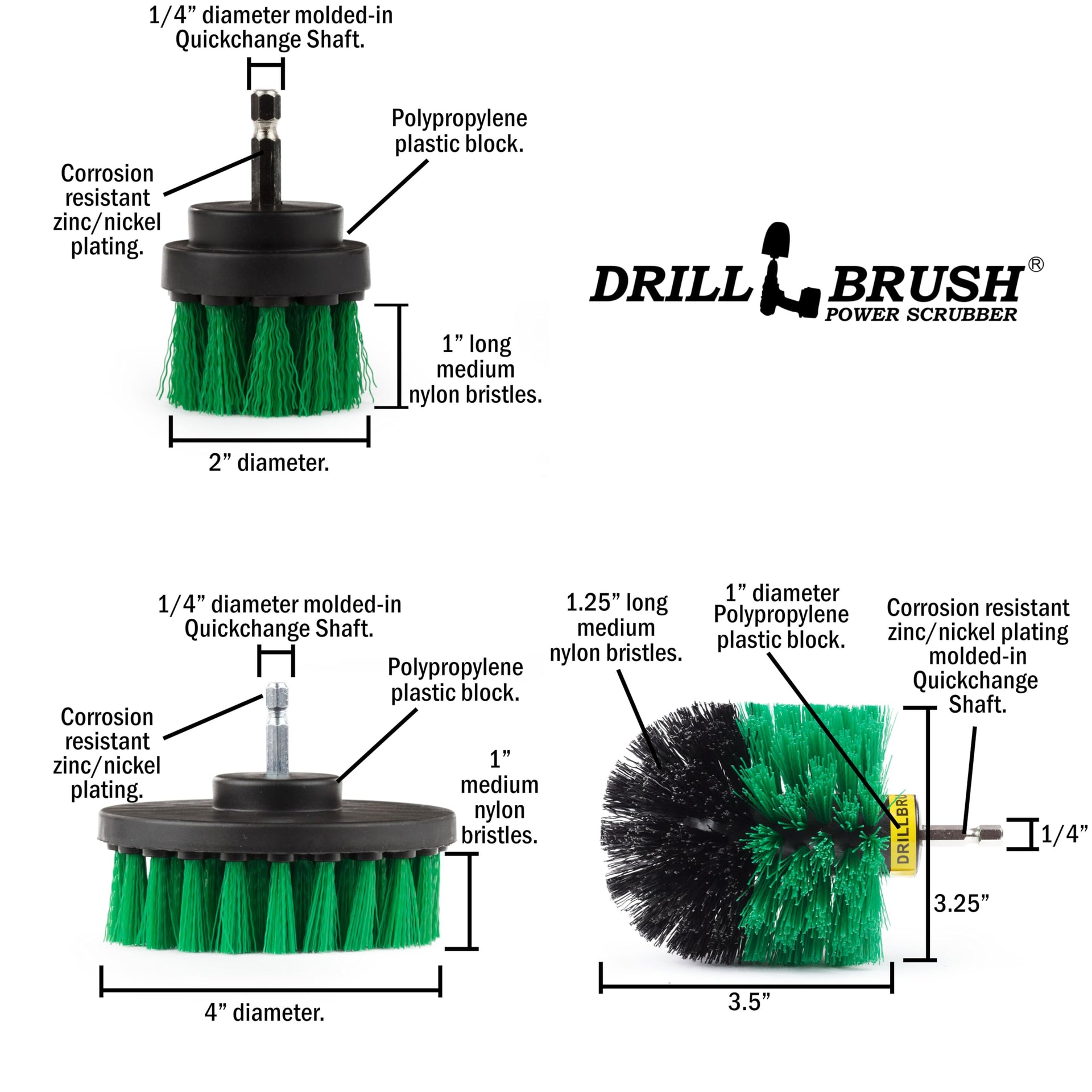 Green Kitchen Drill Brush Set for Oven - ModHome Supplies