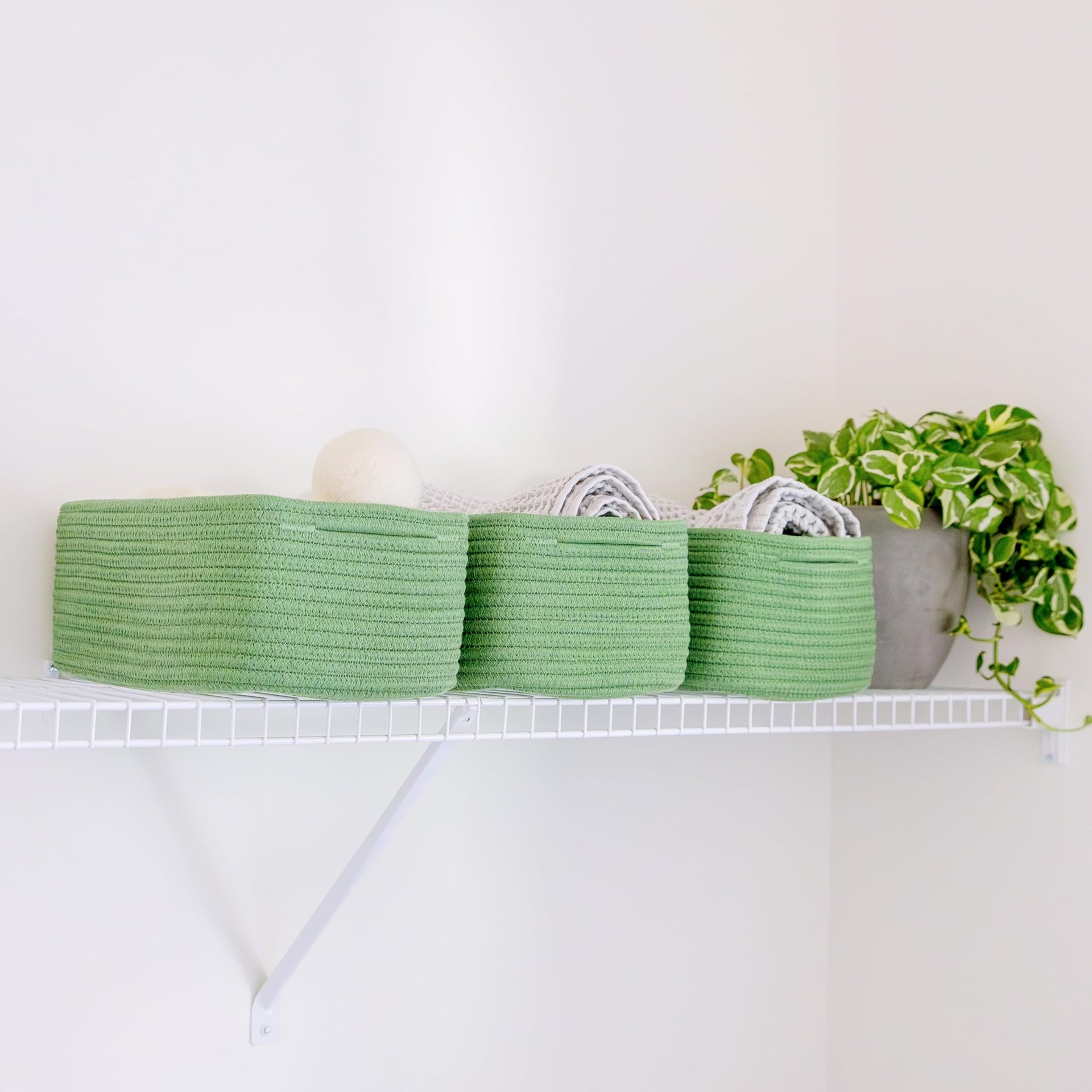 13.5”x8.5”x5.5” Rectangle Storage Baskets for Shelves 3 Pack (3 Count)