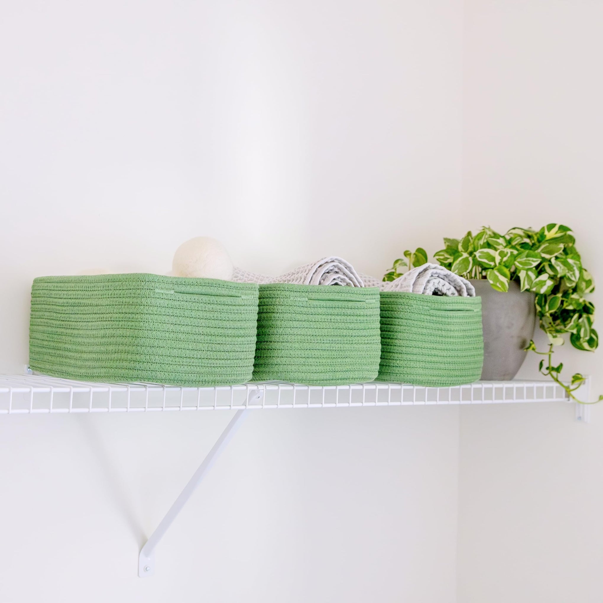 13.5”x8.5”x5.5” Rectangle Storage Baskets for Shelves 3 Pack (3 Count)