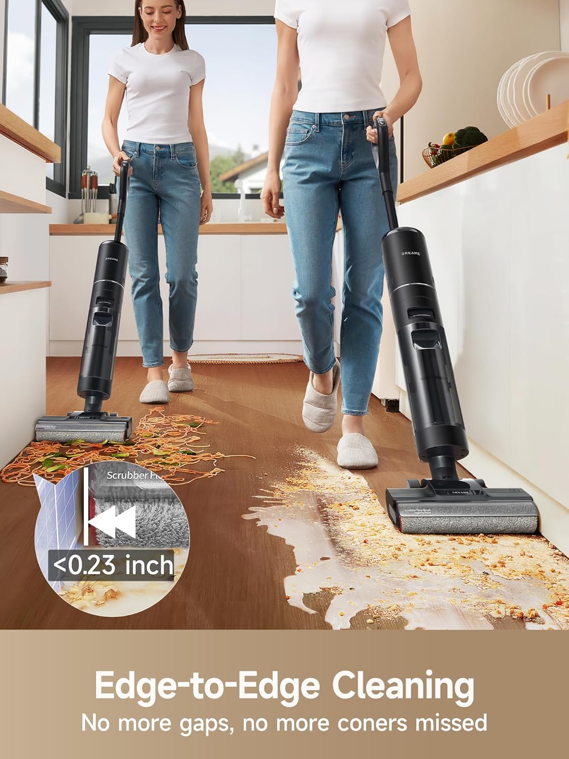DREAME H12 PRO Vacuum Mop, Wet Dry Vacuum Cleaner for Hard Floor, Vacuum and Mop at The Same Time for Wet & Dry Messes, Auto Self-Cleaning, Edge to Edge Cleaning with Hot Air Drying - ModHome Supplies