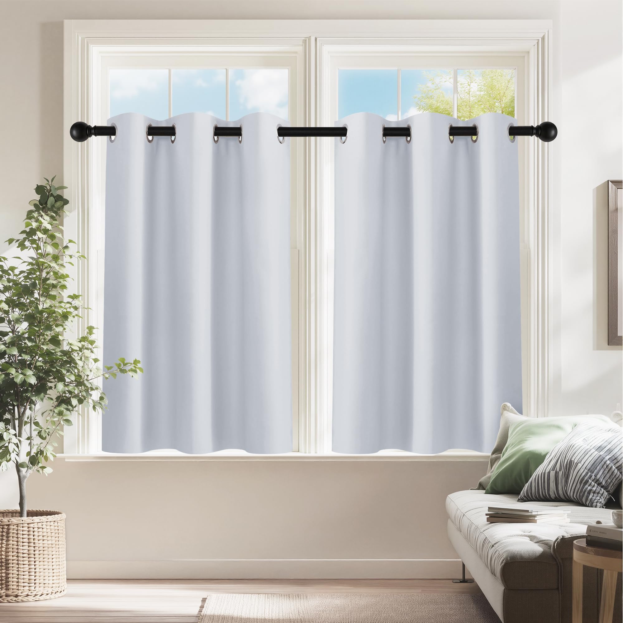 Room Darkening White Curtains (2 Count)