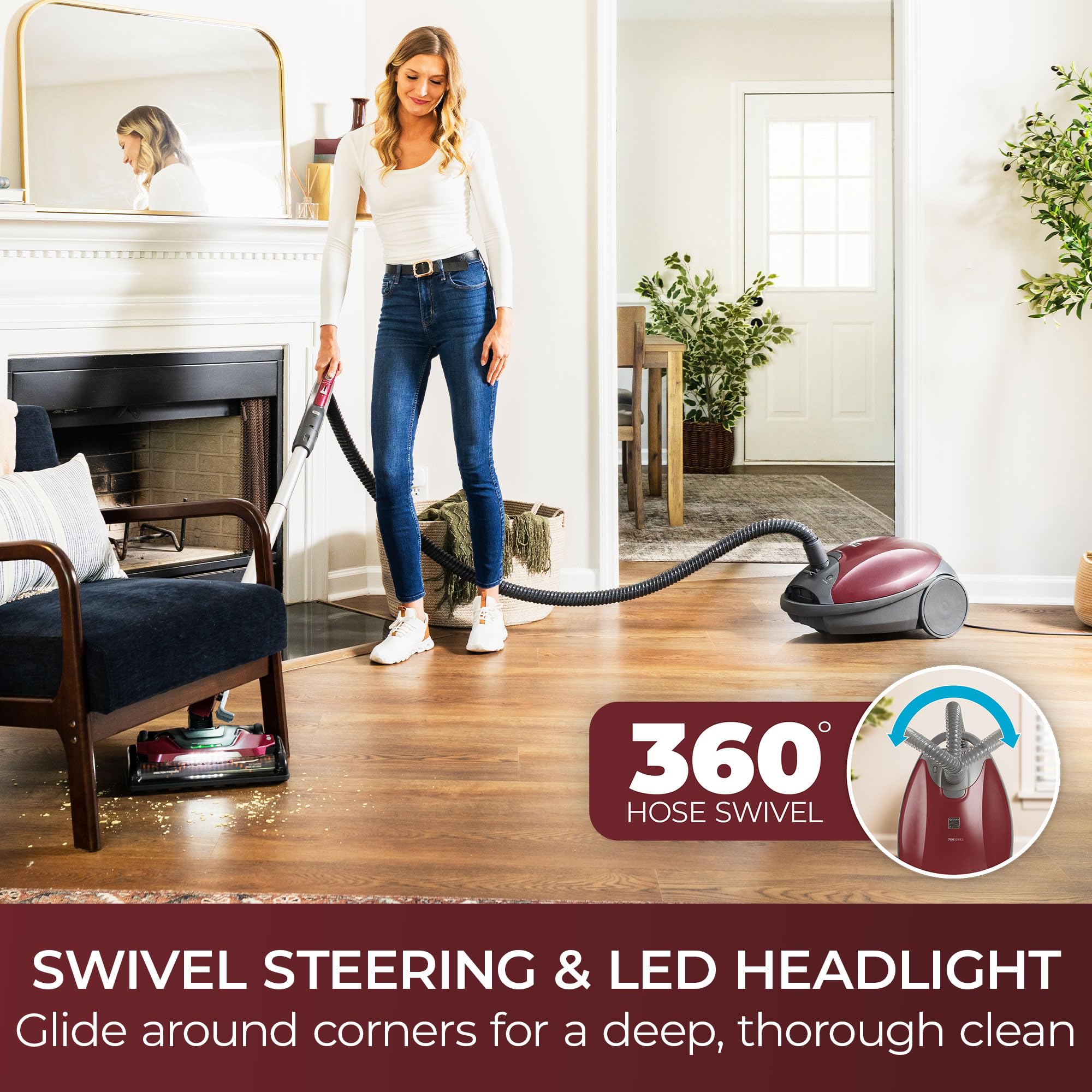 Elite 700 Series Bagged Canister Vacuum with Hair Eliminator