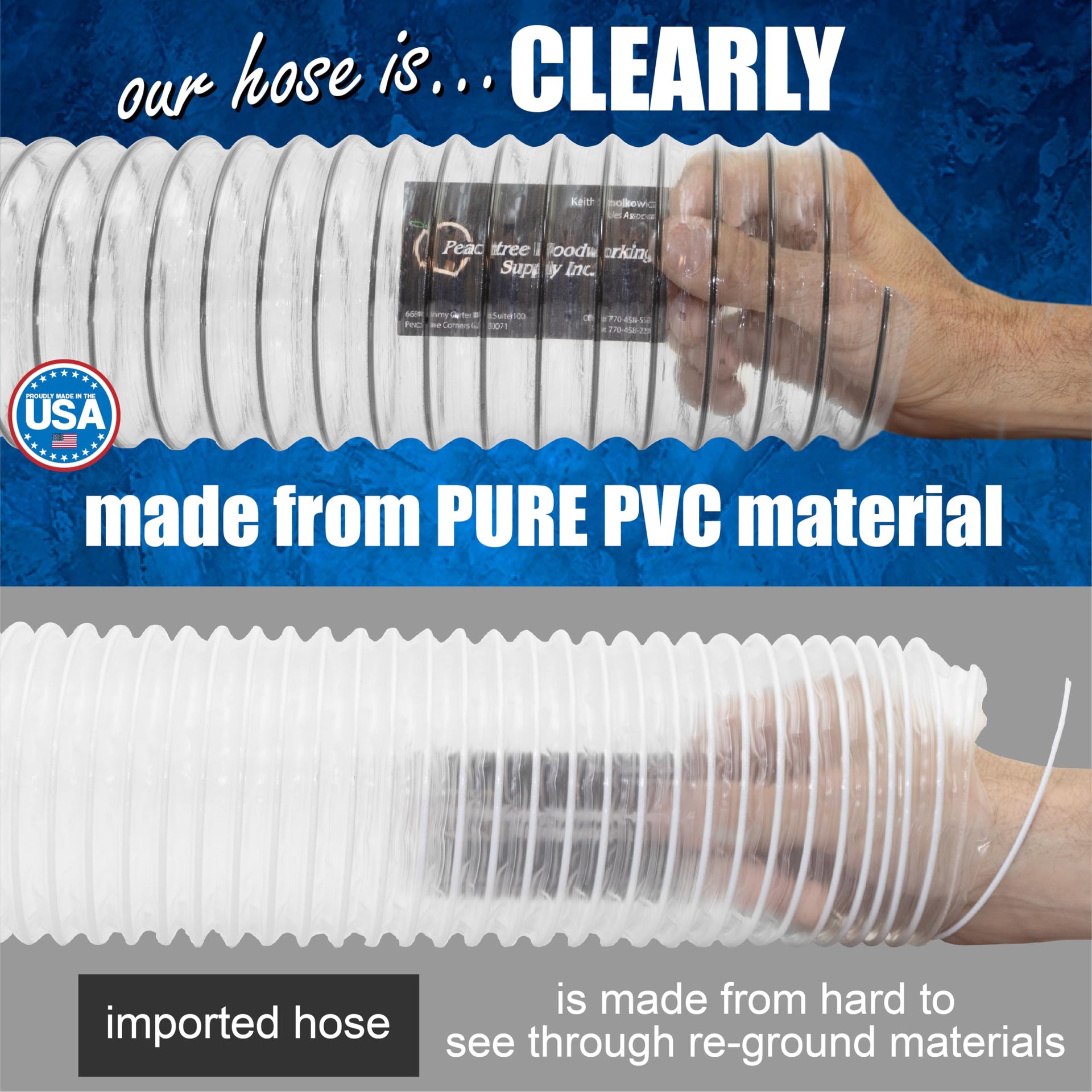 6" x 10' PVC Dust Collection Hose w (8 Count)