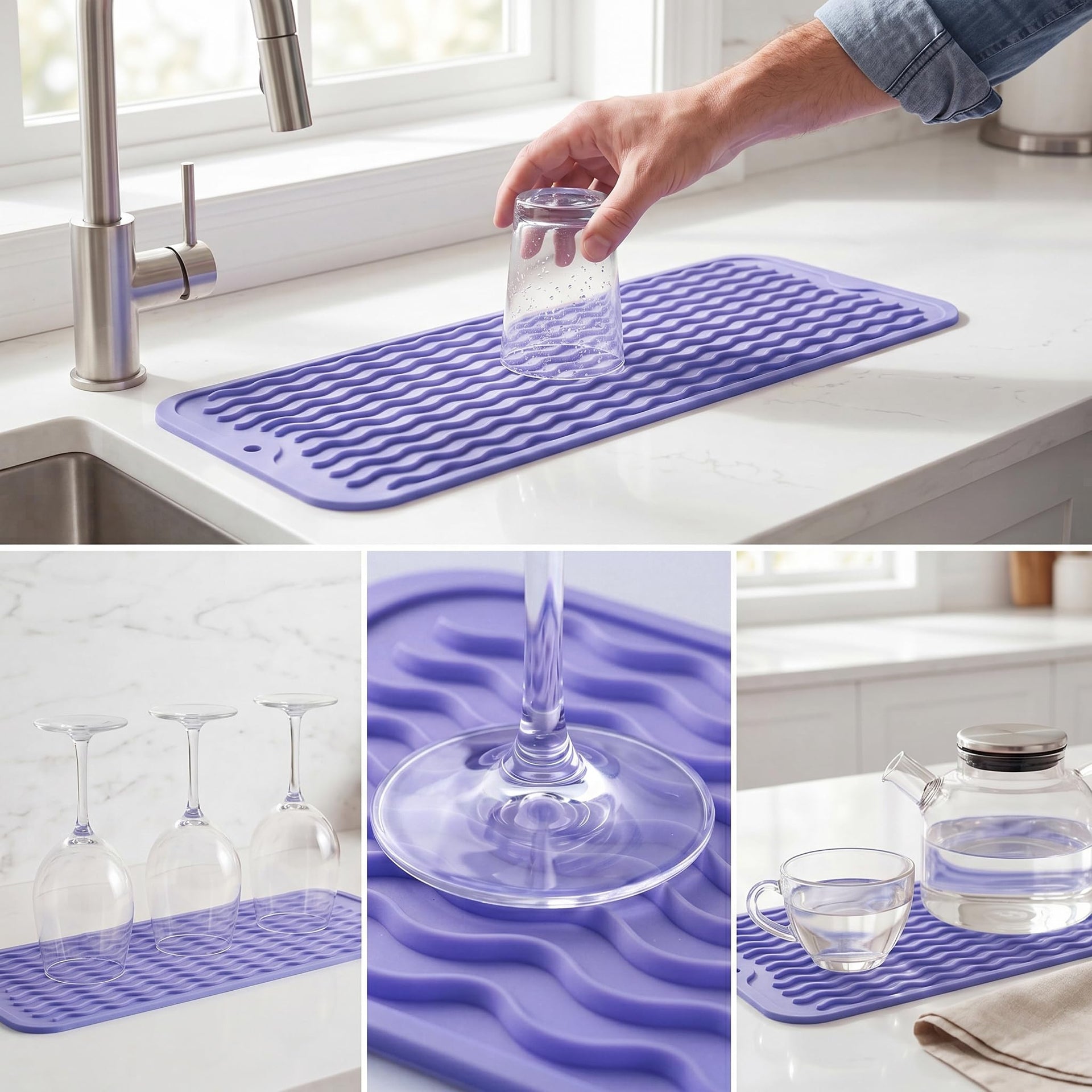 Silicone Dish Drying Mat for Multiple Usage