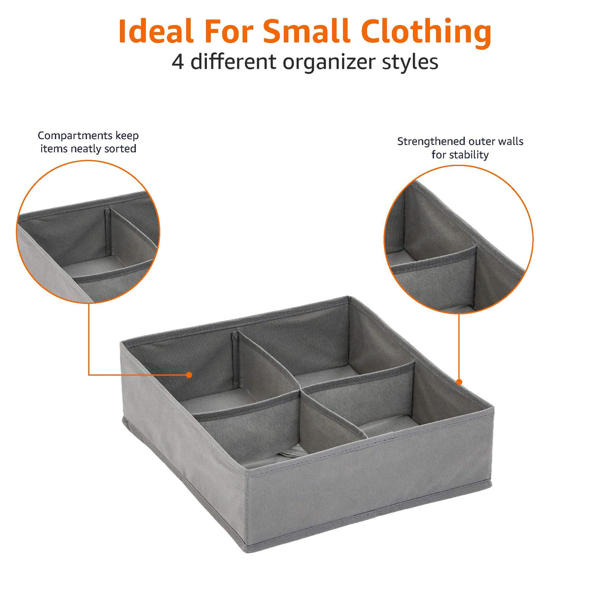 Deep Drawer Organizer for Clothes (4 Count)