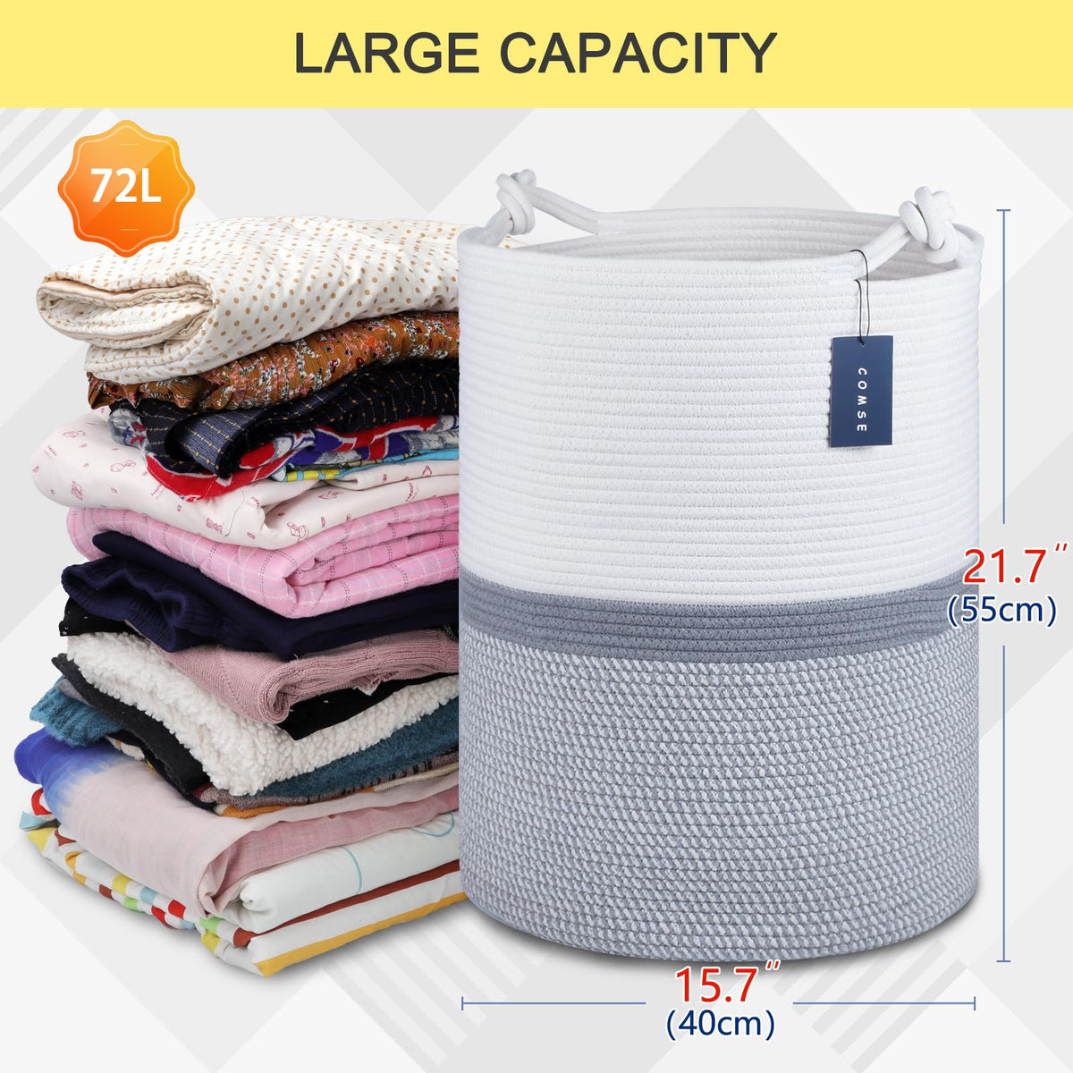 Tall Woven Blanket & Laundry Basket