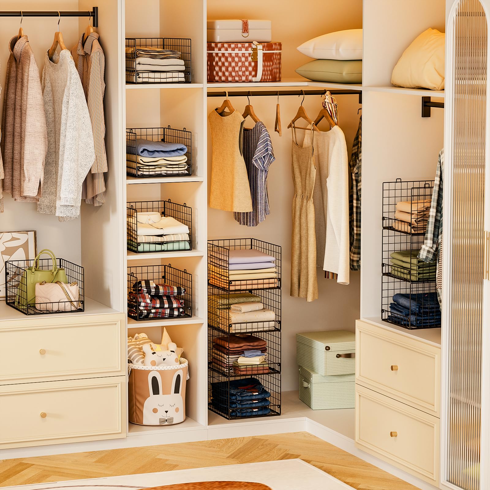 4 Tier Stackable Closet Organizers and Storage Shelves