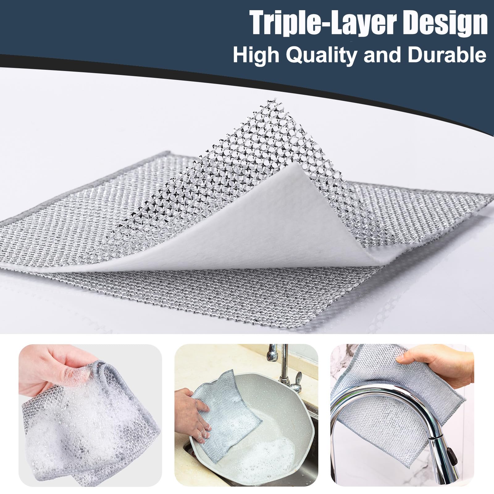 12 Pcs New Upgrade Steel Wire Dishcloth (12 Count)