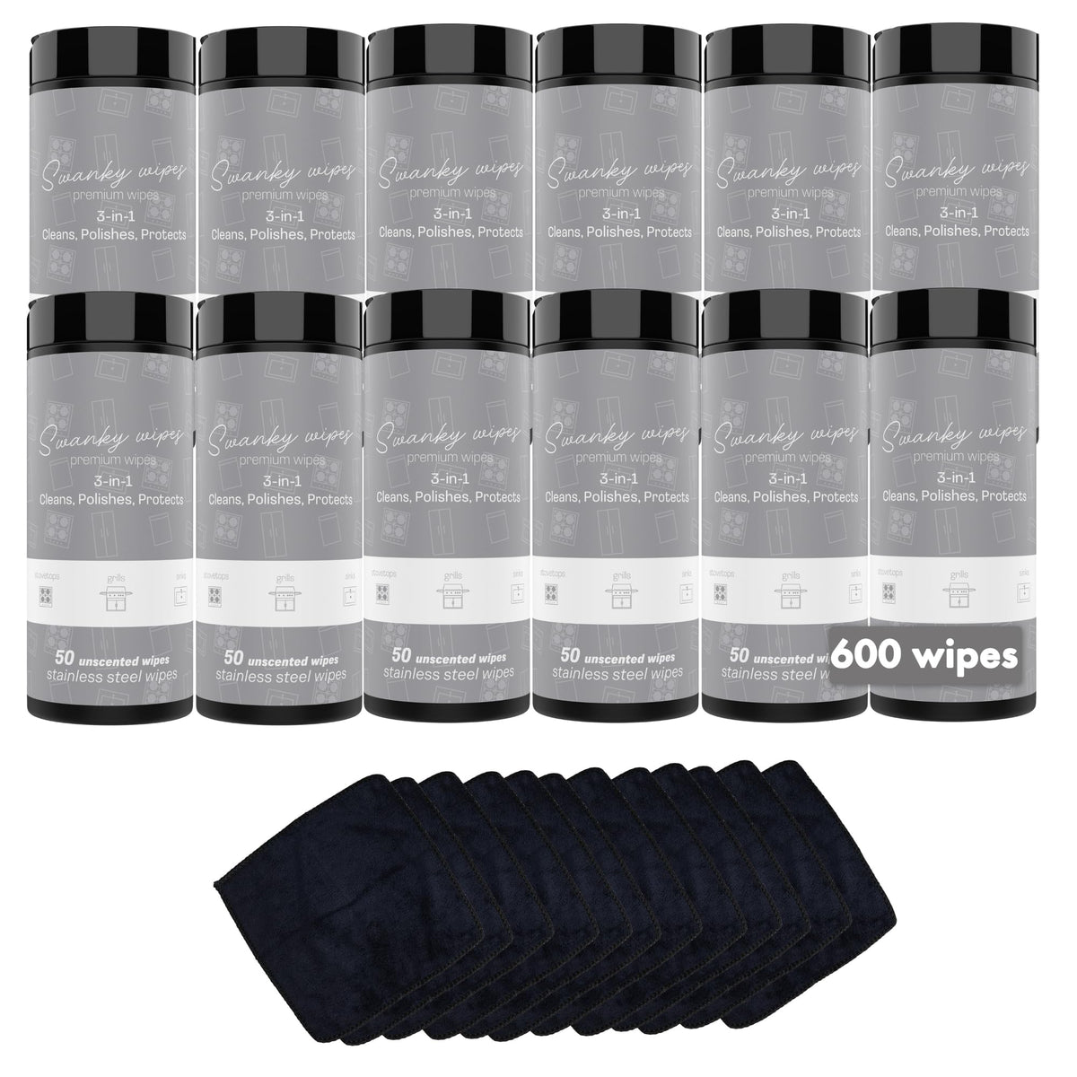 Swanky Stainless Steel Cleaner Wipes (600 Count)
