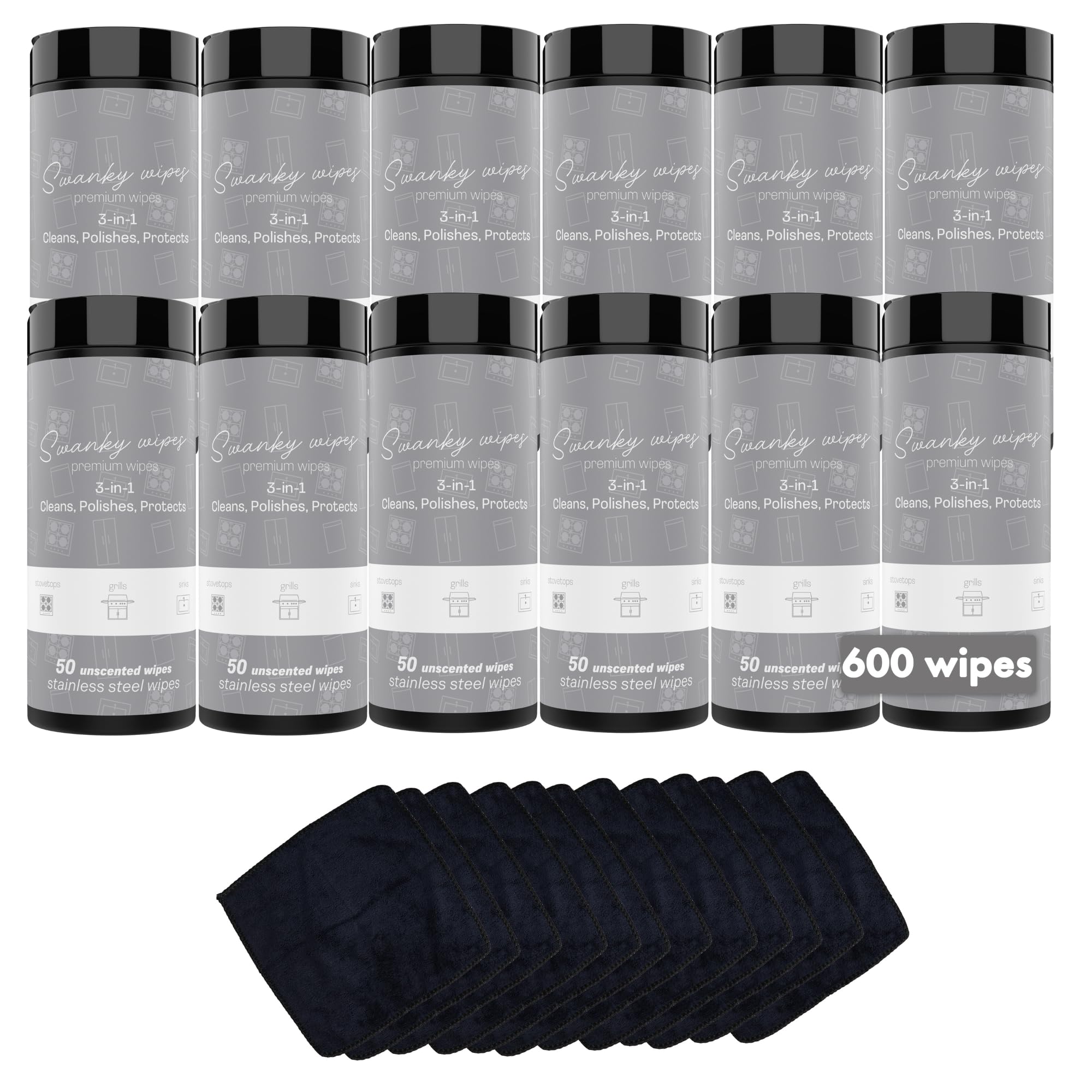 Swanky Stainless Steel Cleaner Wipes (600 Count)
